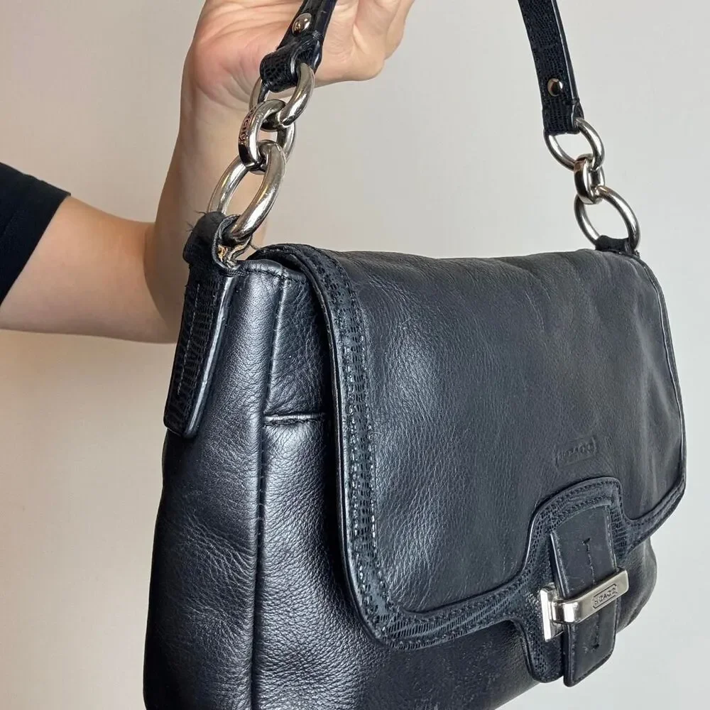 Coach Taylor Black Leather Shoulder Bag